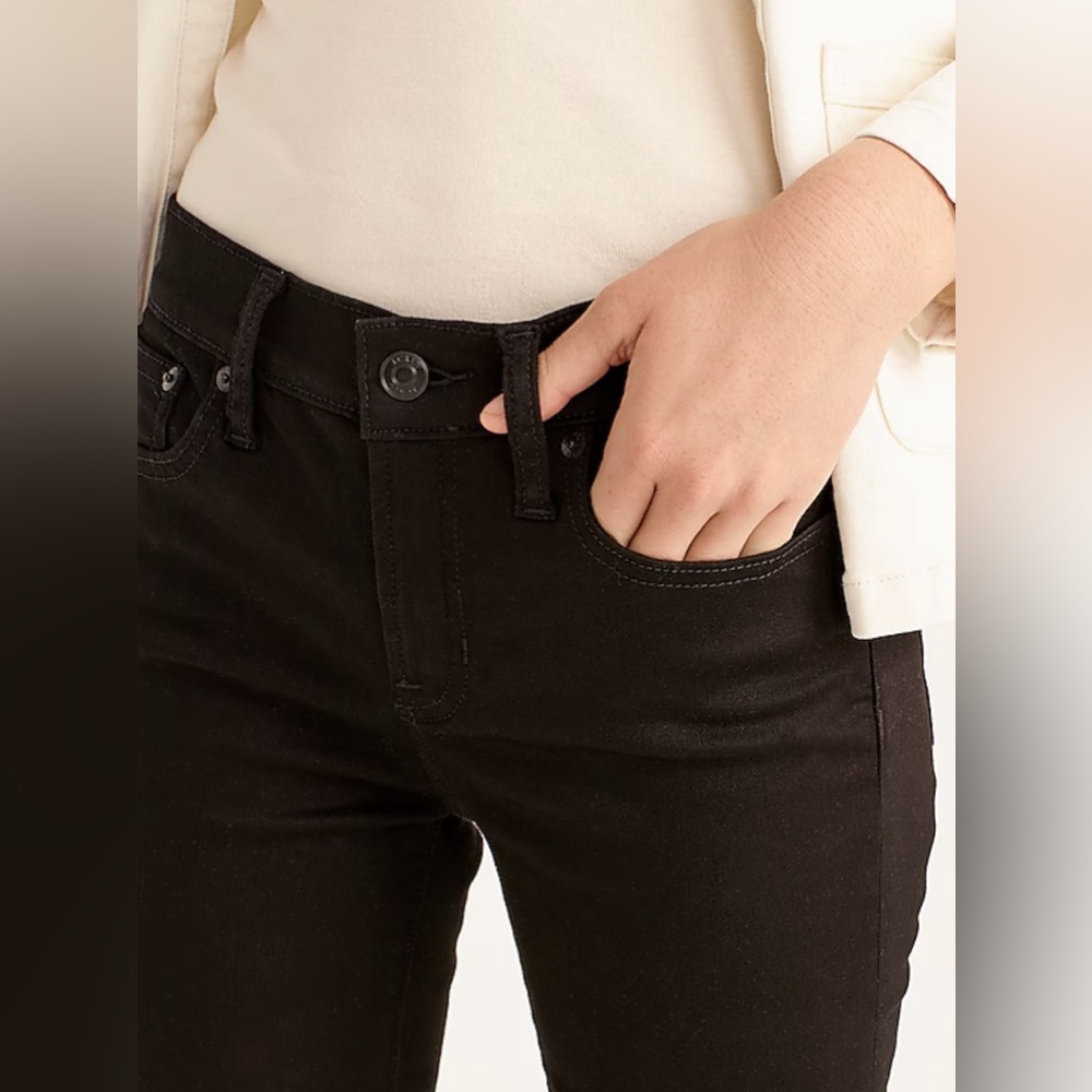 J CREW 8" stretchy toothpick jean in true black SZ/29 - Picture 2 of 9